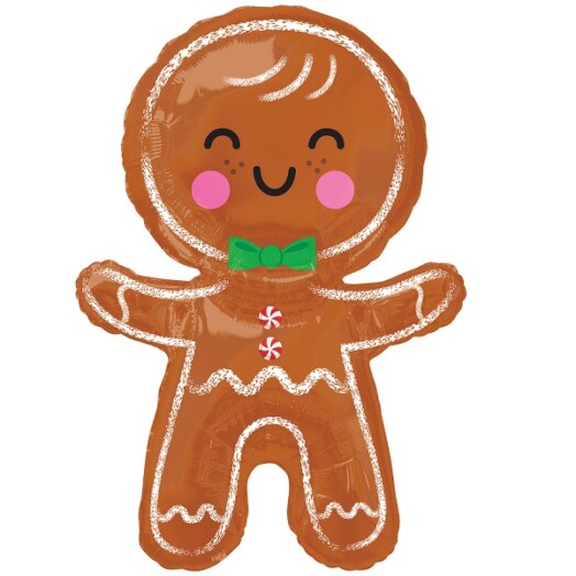 Happy Gingerbread Man Super Shape Foil Balloon