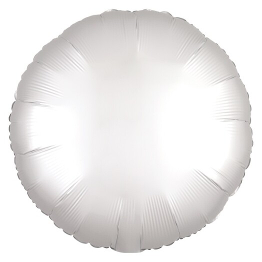 Unpackaged 18" Satin Luxe Round Foil Balloon - White