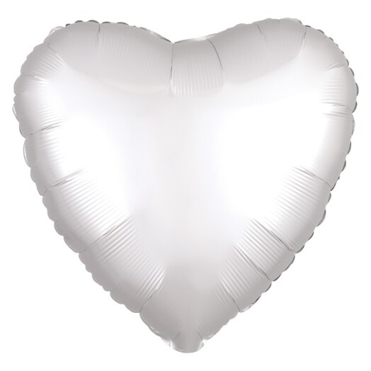 Unpackaged 18" Satin Luxe Heart Foil Balloon - White