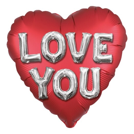 18 Inch Love You Letters Satin Luxe Foil Balloon