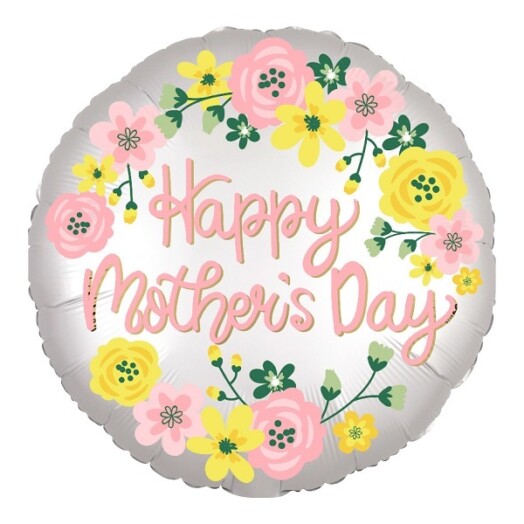 18" Happy Mother's Day Spring Floral Satin Luxe Foil Balloon