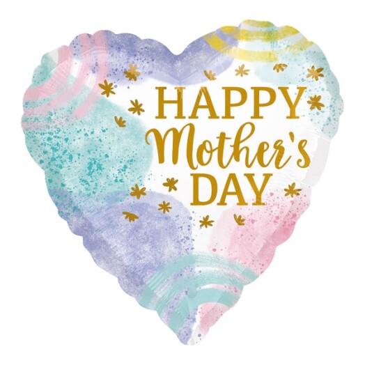 18" Happy Mother's Day Pastel Watercolour Foil Balloon