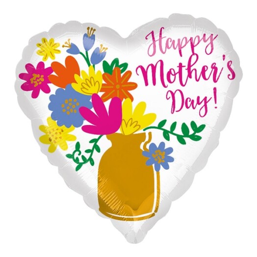 18" Happy Mother's Day Gold Vase Satin Luxe Foil Balloon