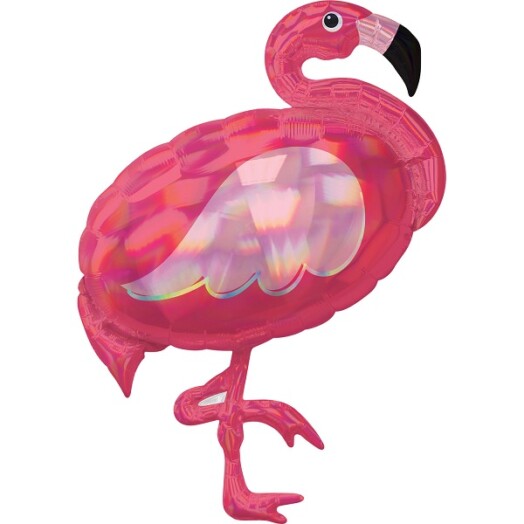 Pink Flamingo Iridescent Super Shape Foil Balloon