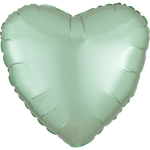 Unpackaged 18" Satin Luxe Heart Foil Balloon - Mint Green