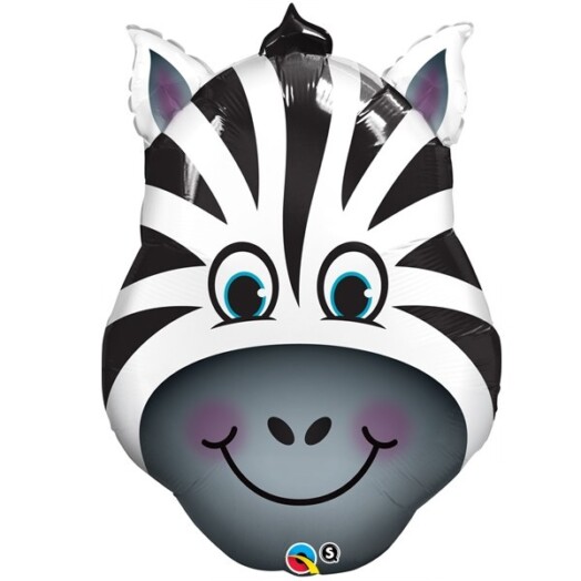 Unpackaged 14 Inch Mini Zany Zebra Foil Balloon