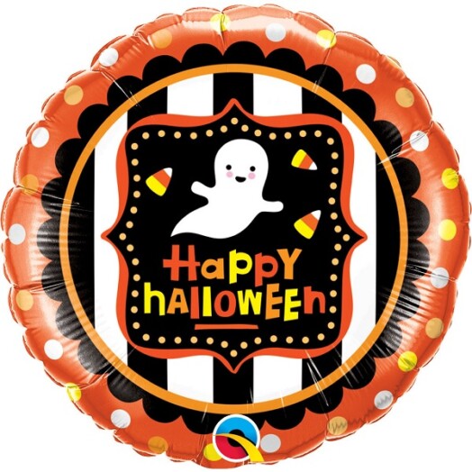 18 Inch Halloween Ghost & Candy Corn Foil Balloon