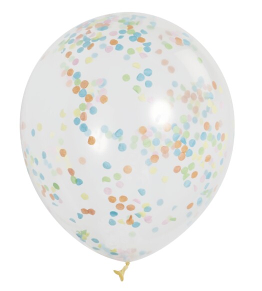 12 Inch Clear Latex with Multi Colour Confetti