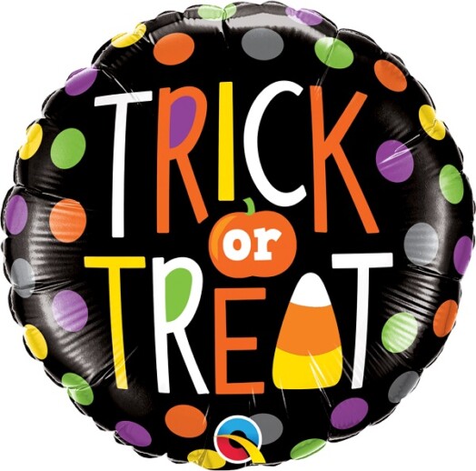 18 Inch Trick or Treat Dots Foil Balloon