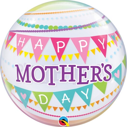 22" Mother's Day Pennants Bubble Balloon