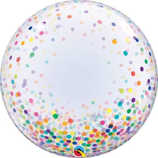 24" Deco Bubble - Colourful Confetti Dots Balloon