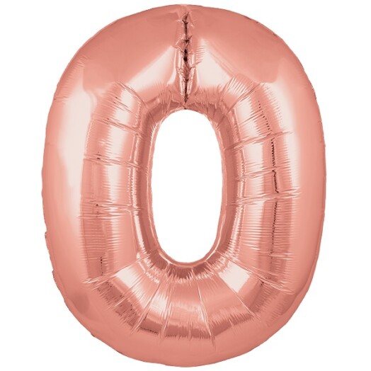 34" Rose Gold Number 0 Foil Balloon