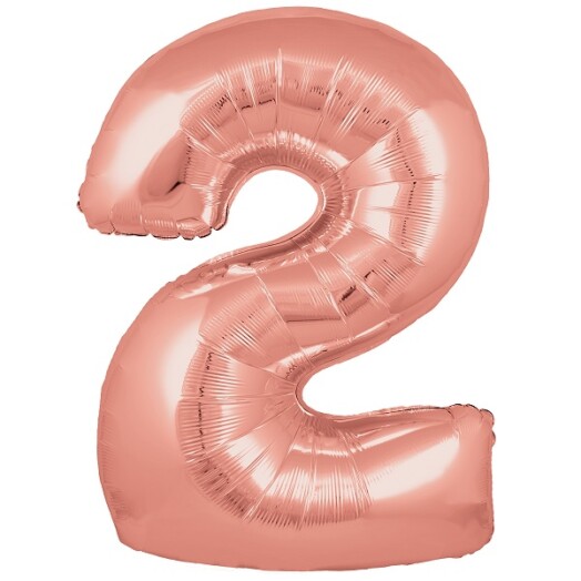 30" Rose Gold Number 2 Foil Balloon