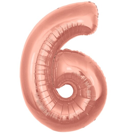 34" Rose Gold Number 6 Foil Balloon