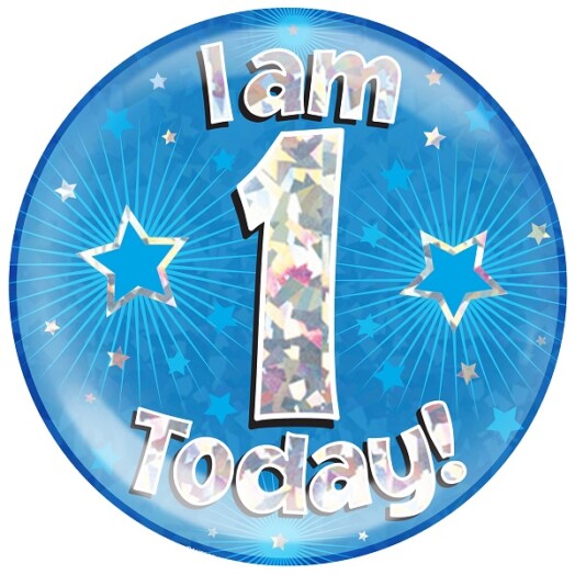 Blue Holographic 1 Today Jumbo Badge