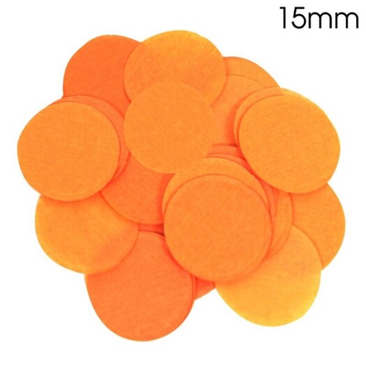 14g Orange Round Tissue Paper Confetti - 15mm