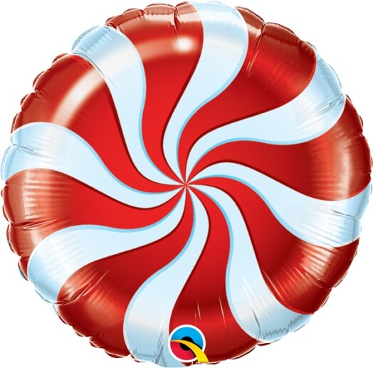 18" Candy Swirl Red Foil Balloon