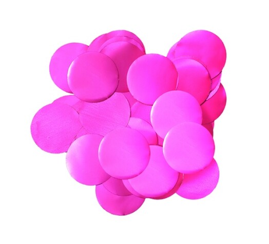 10mm Metallic Pearl Foil Confetti - Fuchsia