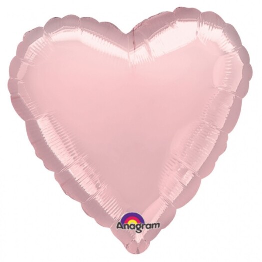 Unpackaged 18" Metallic Pearl Pastel Pink Heart Foil Balloon