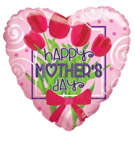 18" Happy Mother's Day Tulips Foil Balloon