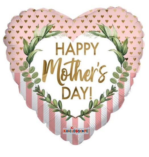 18" Happy Mother's Day Dots and Lines Foil Balloon