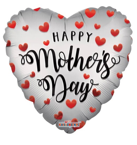 18" Happy Mother's Day Matte Heart Foil Balloon