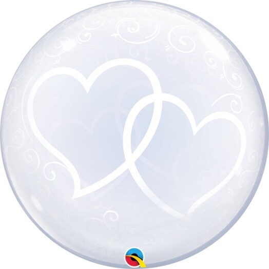 24" Deco Bubble - Entwined Hearts