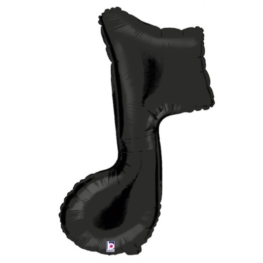 Single Black Music Note Super Shape Foil Balloon