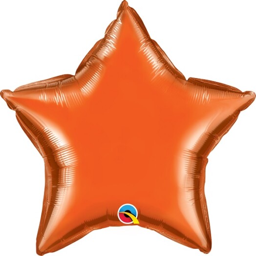 Unpackaged 20" Orange Star Foil Balloon