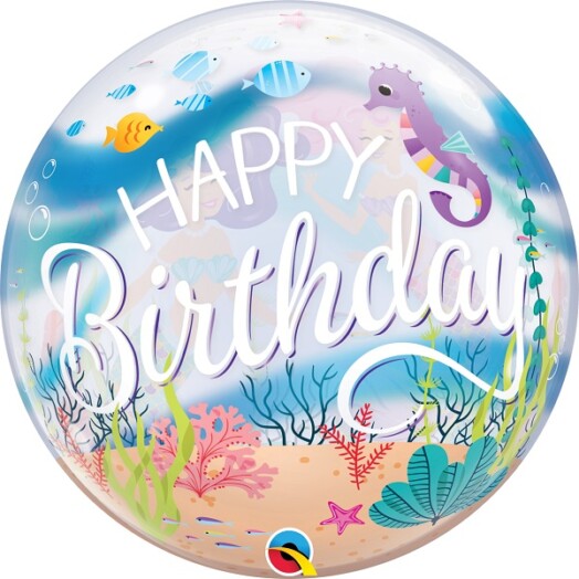 22" Mermaid Birthday Party Bubble Balloon