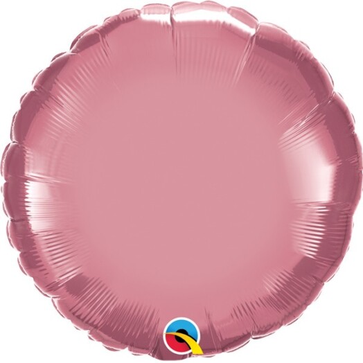 Unpackaged 18" Chrome Mauve Round Foil Balloon