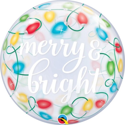 22 Inch Merry & Bright Lights Bubble Balloon