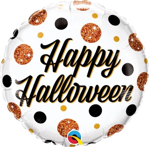 18 Inch Halloween Sparkly Dots Foil Balloon