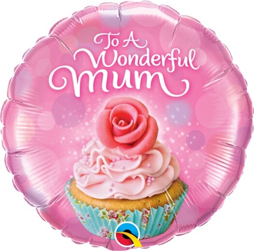 18" To A Wonderful Mum Cupcake Foil Balloon