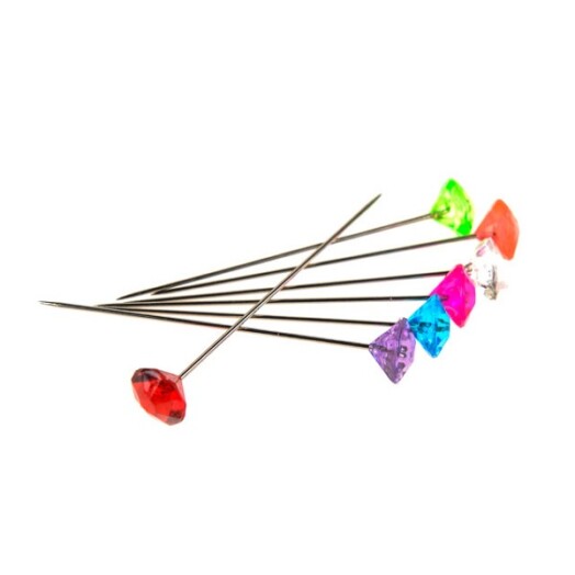 8.5mm Multi-Coloured Diamante Pins 50pcs