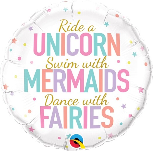 18" Unicorn/Mermaid/Fairies Foil Balloon