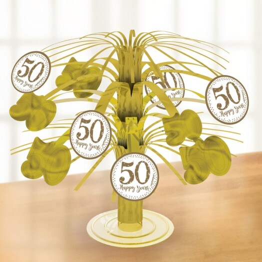 Sparkling Golden Anniversary Table Centrepiece