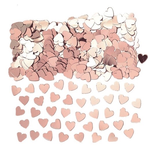 14g Rose Gold Heart Confetti