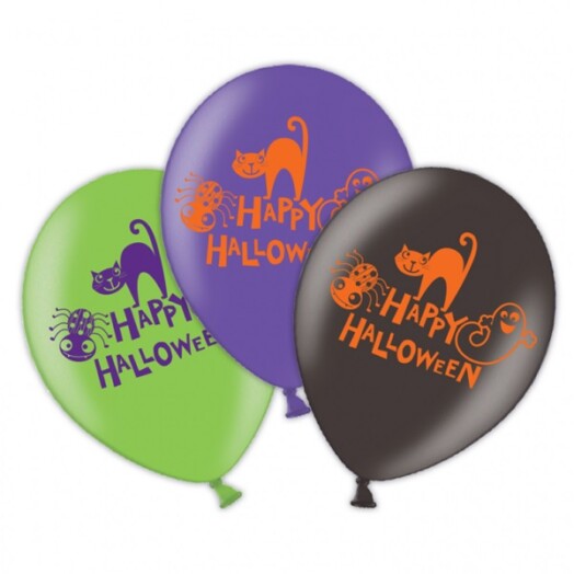 6 Pack Happy Halloween Latex Balloons