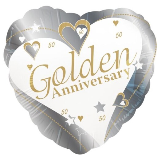 18" Golden Anniversary Foil Balloon