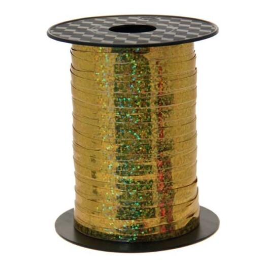 5mm Holographic Gold Curling Ribbon