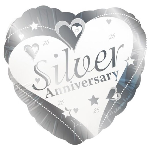 18" Silver Anniversary Foil Balloon