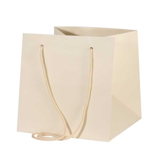 25x25cm Hand Tie Bag 10pk Ivory