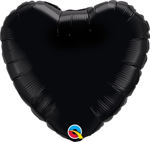 Unpackaged 18" Black Heart Foil Balloon