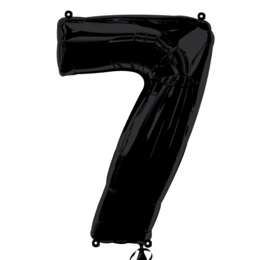 Large Black Number 7 Foil Balloon