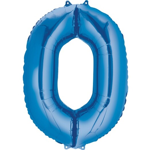 16" Mini Shape Number Balloon 0 - Blue