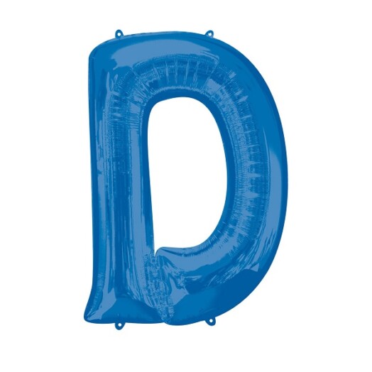 Large Blue Letter D Foil Balloon