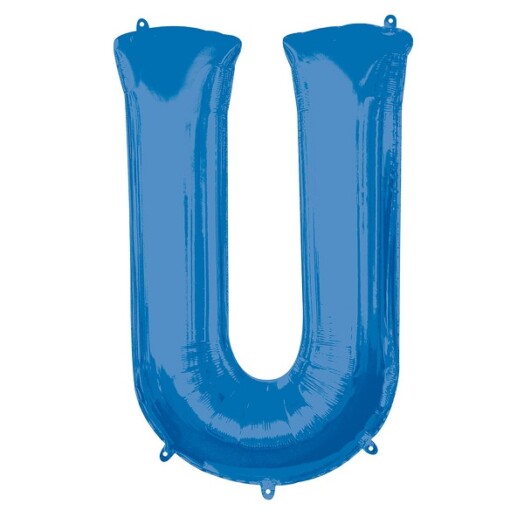 Large Blue Letter U Foil Balloon