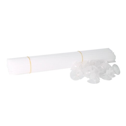 White 2-Piece Balloon Sticks and Cups