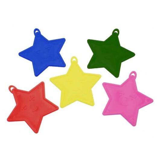 Assorted Primary Colours Star Shaped Plastic Weights